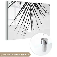 MuchoWow Glasschilderij 90x60 cm - Schilderij acrylglas - Palm - Zomer - Bladeren - Tropical - Foto op glas - Schilderijen
