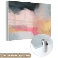 MuchoWow Glasschilderij 180x120 cm - Schilderij acrylglas - Verf - Abstract - Design - Foto op glas - Schilderijen