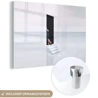 MuchoWow Glasschilderij 180x120 cm - Schilderij acrylglas - Vintage - Deur - Abstract - Foto op glas - Schilderijen