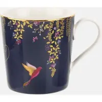 Sara Miller London - Chelsea Mug Navy - Mok - Navy blauw - Vogels - Ø 9,8 cm, H 10,6 cm, 0,34 l