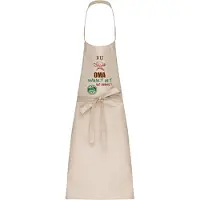 Kariban Naamcadeau - Naamschort - Keukenschort met je naam - Kookschort - verjaardag - moederdag - beige - het smaakt het lekkerst bij mijn: Oma