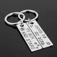 Fler Sleutelhanger set voor koppels / Maan Zon en Sterren | Hoogwaardig material | Relatie cadeautje | Geliefden | Kerst cadeau | Valentijnsdag cadeau | Sieradenset |