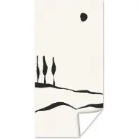 PosterMonkey Poster Landschap - Abstract - Zwart - Wit - 40x80 cm