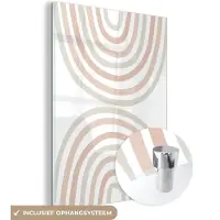 MuchoWow Glasschilderij 90x120 cm - Schilderij acrylglas - Regenboog - Design - Pastel - Foto op glas - Schilderijen