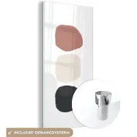 MuchoWow Glasschilderij 80x160 cm - Schilderij acrylglas - Minimalisme - Pastel - Design - Foto op glas - Schilderijen