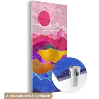 MuchoWow Glasschilderij 20x40 cm - Schilderij acrylglas - Pride - Bi - Marmer - Foto op glas - Schilderijen
