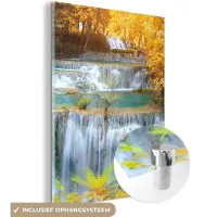 MuchoWow - Glasschilderij - Acrylplaat - Watervallen - Natuur - Bomen - 120x160 cm - Wanddecoratie - Acrylglas - Glazen schilderij - Foto op glas - Muurdecoratie