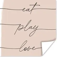 PosterMonkey Poster Pastel - Quotes - Roze - Minimalisme - 50x50 cm