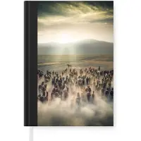 MuchoWow Notitieboek - Schrijfboek - Paarden - Natuur - Mist - Wilde dieren - Notitieboekje klein - A5 formaat - Schrijfblok