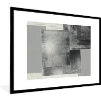PosterMonkey Fotolijst incl. Poster - Abstract - Grijs - Zwart - Kubus - 80x60 cm - Posterlijst