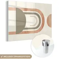 MuchoWow Glasschilderij 60x40 cm - Schilderij acrylglas - Cirkel - Abstract - Design - Foto op glas - Schilderijen