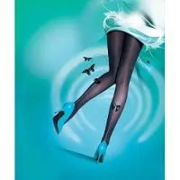 Pretty polly Panty - Fashion - Flighty Bow - Naad - 30 Den. - One Size - 36/42 - Zwart