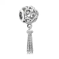 Fler | Bedel | Past op populaire bedel armbanden | armbandbedel | Hartjesbedel opengewerkt | Hart | Longchain ketting | Kwast | Liefde | HangBedel Charm | 925 Sterling Zilver | Cadeau |