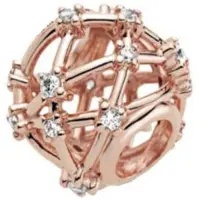 Fler | Rose Bedels | Bedel Open Sterren | Rose | Past op populaire bedel armbanden (standaard - 3mm) | armbandbedel | Bedels | Valentijnsdag kado | sinterklaas cadeau | Kerstcadeau
