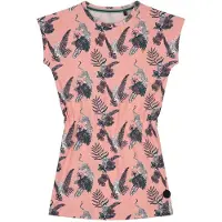 LEVV jersey jurk Gemma met all over print lichtroze/donkerblauw/wit Lichtroze/donkerblauw/wit 98
