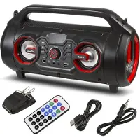 Audiocore AC875 Bazooka Draagbare Bluetooth-luidspreker Boombox 30W (20W + 5Wx2) IPX4 Spatwaterdicht / Radio / microSD / Aux-In / USB / Verlichting / Microfoonpoort / Afstandsbediening