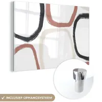 MuchoWow Glasschilderij 180x120 cm - Schilderij acrylglas - Minimalisme - Geometrische vormen - Pastel - Patronen - Foto op glas - Schilderijen