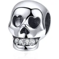 Fler | 925 Sterling Zilver Bedel | Bedel Schedel | Kristal | Past op populaire bedel armbanden (standaard - 3mm) | armbandbedel | Halloween bedel | Bedels Charms Beads