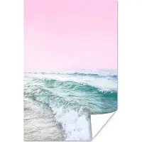 PosterMonkey Poster Zee - Golven - Roze - Natuur - 80x120 cm
