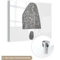 MuchoWow Glasschilderij 160x120 cm - Schilderij acrylglas - Minimalisme - Abstract - Design - Foto op glas - Schilderijen