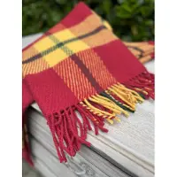 R&D Leder Wollen deken Tartan 'Bess" - geruit - Plaid - 100% nieuwe wol - extra zacht - dik - warm - licht - kwaliteit - cadeau tip- 130x210cm