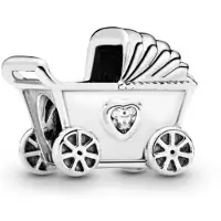 Fler | Bedel | Past op populaire bedel armbanden (standaard - 3mm) | armbandbedel | Kinderwagen | Hangbedel Charm | 925 Sterling Zilver | Armband Kraal | Kerstcadeau | Sinterklaas Cadeau