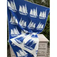 R&D Leder Wollen Plaid / deken zijlboot / Sailing - 100% nieuwe wol, extra dik - extra zacht - warm - isolerend - 2 kleurig - Must Have! - 130x200cm - cadeau idee