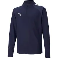 Puma teamLIGA Trainingstrui 1/4-Zip Kids Donkerblauw Wit