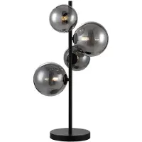 Freelight Tafellamp Calcio 4 lichts H 60 cm excl. 4x G9 LED rook glas zwart