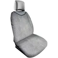 Dunlop Badstof Autostoelhoes 130 X 70 Cm - Universele Pasvorm - Machinewasbaar - Grijs