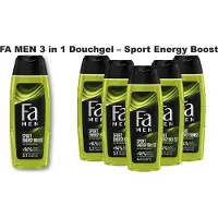Fa - Sport Energy Boost - Men - 3 in 1 Douchegel - 6 x 250 ml - Voordeelverpakking