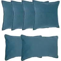 Atmosphera Bank/sierkussens Sophia - set 6x - Blauw - polyester - met rits - In 2 formaten