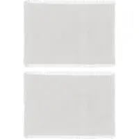 Secret De Gourmet placemats Kenya - 10x - wit - 45 x 30 cm - katoen - met franjes