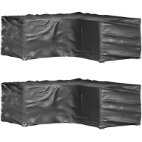 vidaXL Tuinmeubelhoezen L-vormig 2 st 12 oogjes 185x185x70 cm