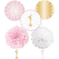 Amscan Kit de décoration rosette pour les 1 an - Rose