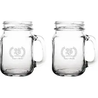 Fusion Gegraveerde set Drinkglazen 45cl Papa + Mama 25 jaar getrouwd