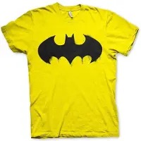 Batman Heren Tshirt -S- Inked Logo Geel