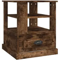 vidaXL Bijzettafel 50x50x60 cm bewerkt hout gerookt eikenkleurig
