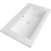 Brauer Solar Slim Meubelwastafel 80x46cm Mineraalmarmer Wit - Zonder Kraangat - Rechthoekig - Wastafels - Meubelwastafels - 8720359351562