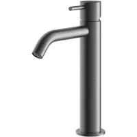 Hotbath Archie AR003M Wastafelkraan Medium RVS 316 - Geborsteld Gunmetal PVD - Zonder Waste - RVS 316 - Kranen, Wastafelkranen, Opbouw Wastafelkranen