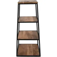 Clayre & Eef Boekenkast 40x40x90 cm Bruin Zwart Hout Ijzer Wandkast Bruin Wandkast