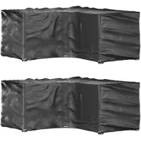 vidaXL Tuinmeubelhoezen L-vormig 2 st 12 oogjes 185x185x90 cm