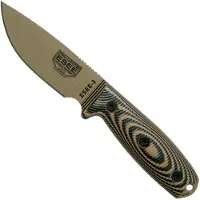 ESEE Model 3 Dark Earth Blade 3D Coyote-Black G10 survivalmes 3PMDE-005 zwarte schede + riemclip
