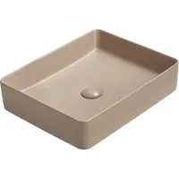 Guido Gusto Wastafel Elena 50x40x11cm mat beige inclusief afvoerplug