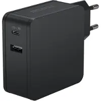 Ansmann GaN USB snellader 65W (1x USB-C PD3.0, 1x USB-A QC3.0)