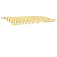 vidaXL Luifel automatisch uittrekbaar 600x350 cm geel en wit