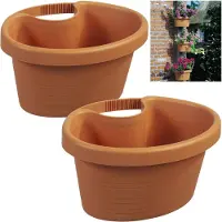 Benza 2 Ruime Regenpijp Bloempotten Plantenpotten Terra 27x23x14cm