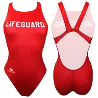 Turbo New Lifeguard Swimsuit Rood S Vrouw
