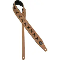 Gaucho GST-648-LBR gitaarriem, kunstleer, geveterd, lichtbruin