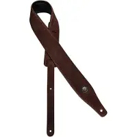 Gaucho GST-662-DBR gitaarriem, topkwaliteit suede, donkerbruin